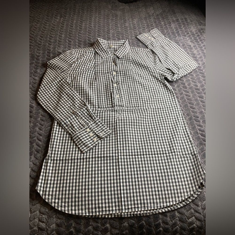 J CREW XS Essential Gingham Print Buttoned Shirt Minimalist